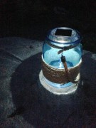 Lampa Solarna Wisząca LED - słoik niebieski - L23010