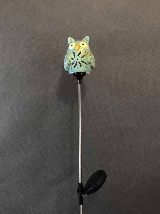 Dekoracyjna Lampa Solarna - Sowa niebieska - L21114