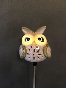 Dekoracyjna Lampa Solarna - Sowa różowa - L21114