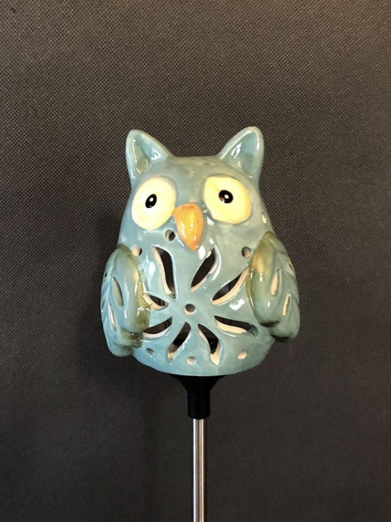 Dekoracyjna Lampa Solarna - Sowa niebieska - L21114