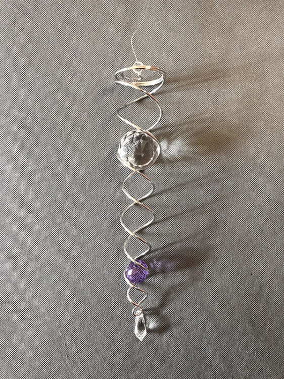 Wind Spinner - Kryształowe Tornado - srebrne