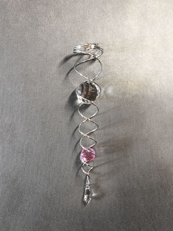 Wind Spinner - Kryształowe Tornado - srebrne