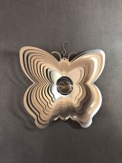 Wind Spinner - Motyl z Kryształem - srebrny