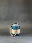 Lampa Solarna Wisząca LED - słoik niebieski - L23010