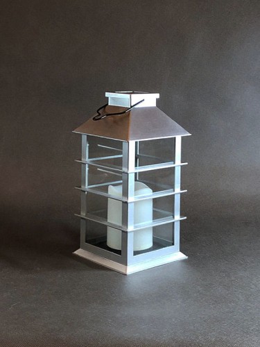 Latarnia Solarna Wisząca - srebrna -  L23025