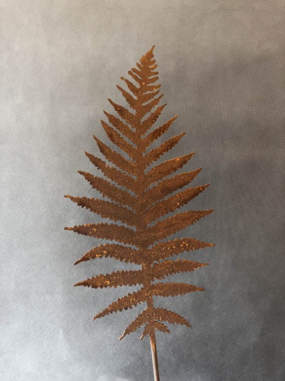 Ozdoba Rdzą Malowana - Liść Paproci