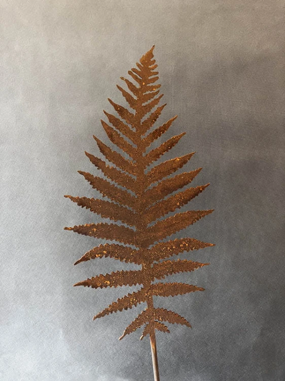Ozdoba Rdzą Malowana - Liść Paproci 2