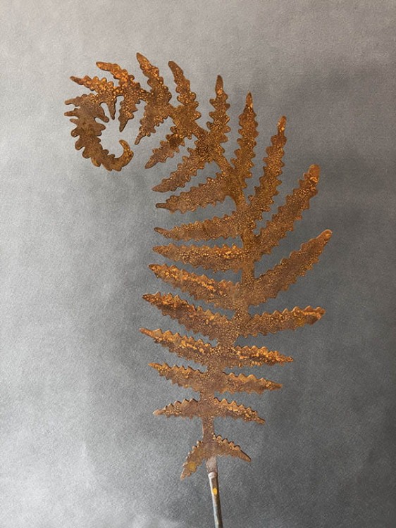 Ozdoba Rdzą Malowana - Liść Paproci 4