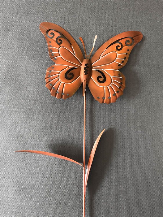 Ozdoba Ogrodowa - Motyl Duży - biała obwódka