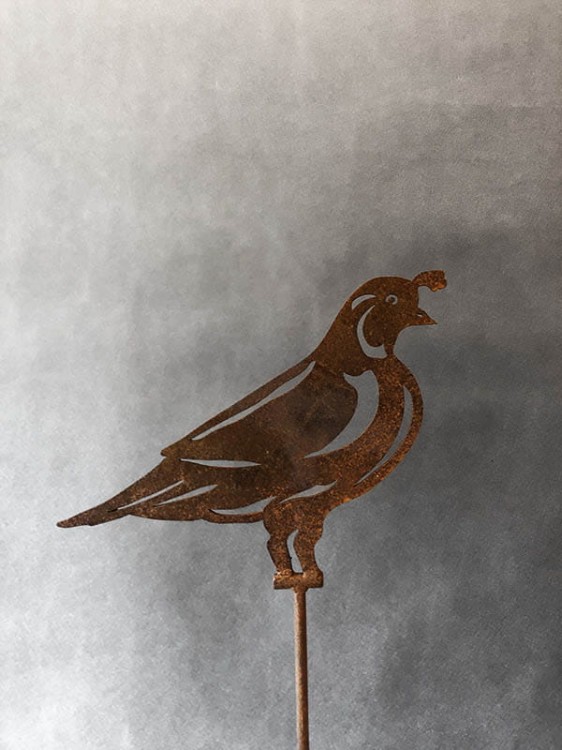 Ozdoba Rdzą Malowana - Przepiórka duża