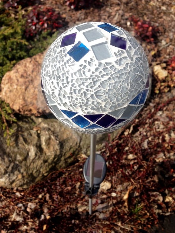 Lampa Solarna LED - mozaika - L21105 - lawendowy