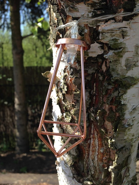 Solarny Łańcuch Świetlny - miedziane diamenty - L26262