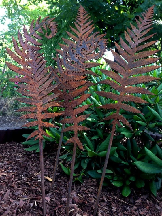 Ozdoba Rdzą Malowana - Liść Paproci 2