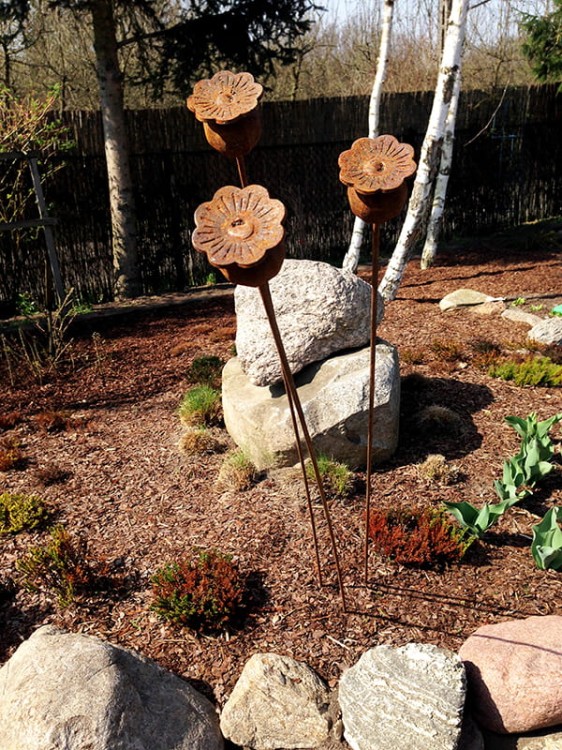 Ozdoba Rdzą Malowana - Makówka