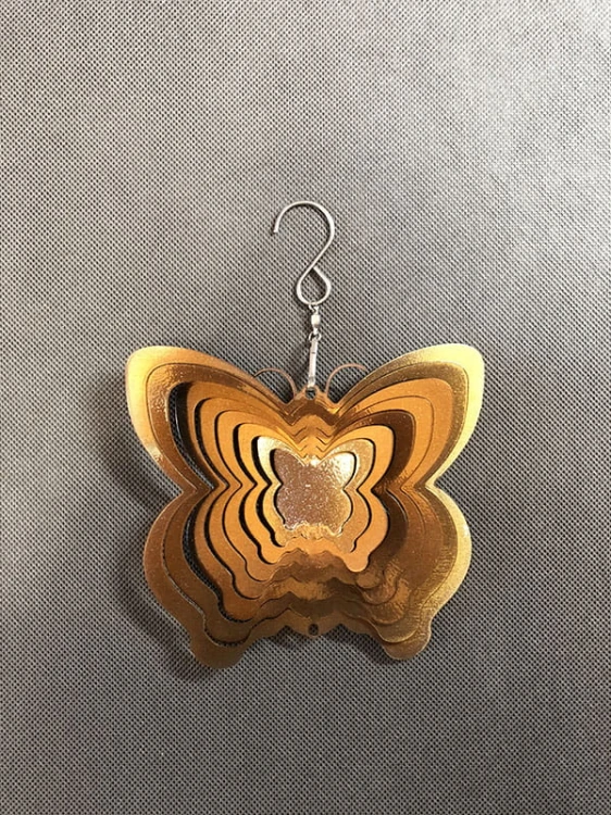 Wind Spinner - Motyl - złoto