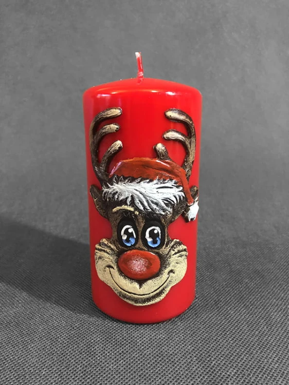 Świeca - Rudolf - czerwony