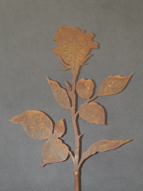 Ozdoba Ogrodowa Rdzą Malowana - Róża