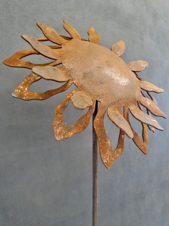 Ozdoba Ogrodowa Rdzą Malowana - Słonecznik