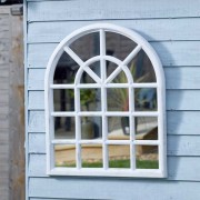 Ogrodowe Lustro w ramie z łukiem - duże srebrne - 5085090