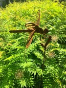 Ozdoba Ogrodowa Rdzą Malowana - Ważka ażurowa