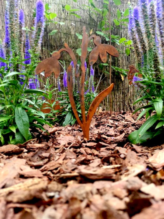Ozdoba Ogrodowa Rdzą Malowane - Przebiśnieg