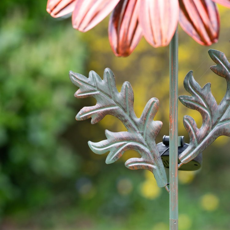 Kwiat Solarny - Czerwona Stokrotka, Ozdoba Ogrodowa, Lampa Solarna