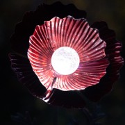 Kwiat Solarny - Czerwony Mak, Ozdoba Ogrodowa, Lampa Solarna