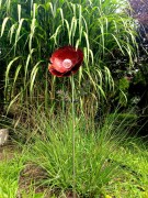 Kwiat Solarny - Czerwony Mak, Ozdoba Ogrodowa, Lampa Solarna