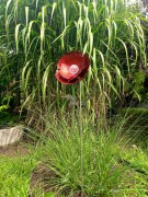 Kwiat Solarny - Czerwony Mak, Ozdoba Ogrodowa, Lampa Solarna