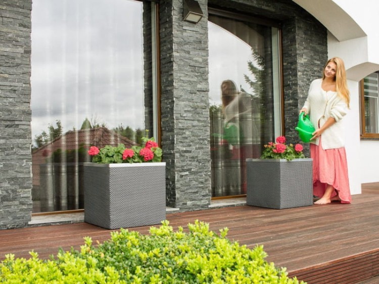 Donica Technorattanowa z Systemem Nawadniającym 50x50x43