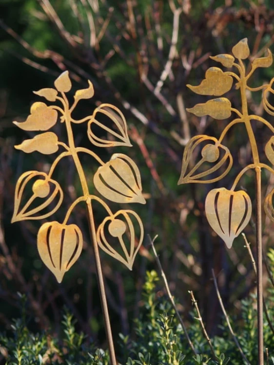 Ozdoba Ogrodowa Rdzą Malowana - Miechunka