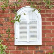 Ogrodowe Lustro z Okiennicami - 5085140 - białe