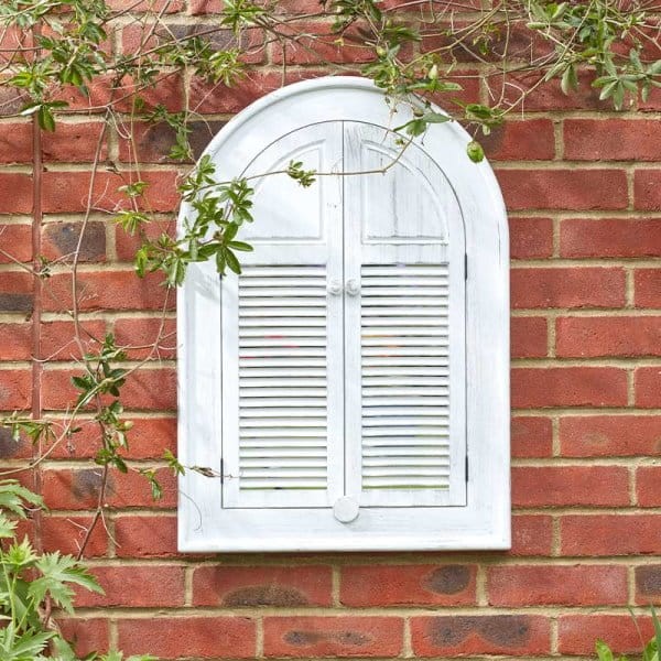 Ogrodowe Lustro z Okiennicami - 5085140 - białe