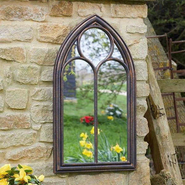 Ogrodowe Lustro w Ramie - Gotyckie - miedziane - 5085120