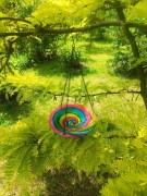 Poidło dla Ptaków Wiszące - Tęczowe - 7501017 - szklane