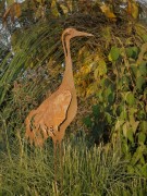 Ozdoba Ogrodowa Rdzą Malowana - Żuraw