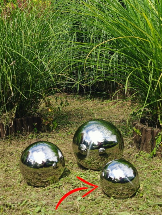 Kula Dekoracyjna Ogrodowa 15cm - Stal Nierdzewna - 5030417