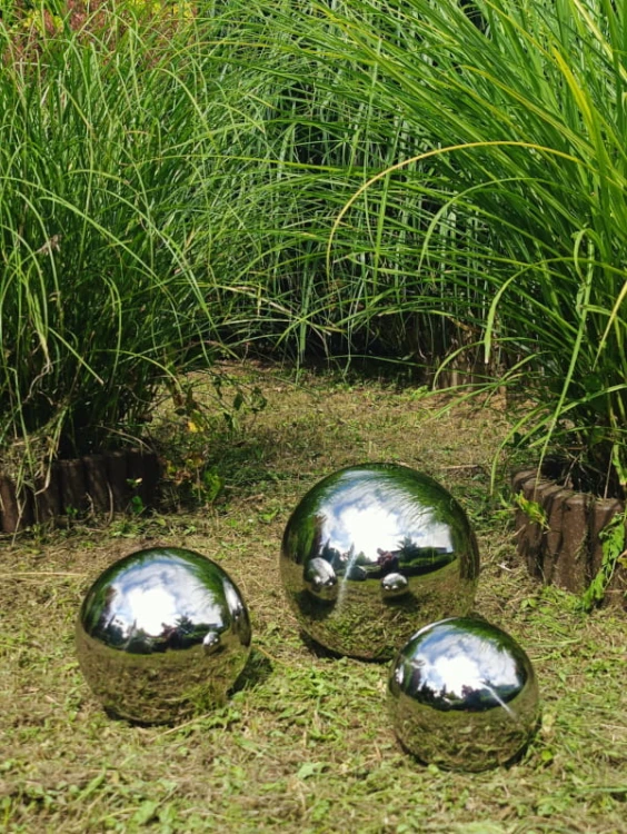 Kula Dekoracyjna Ogrodowa 15cm - Stal Nierdzewna - 5030417