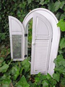 Ogrodowe Lustro z Okiennicami - 5085140 - białe