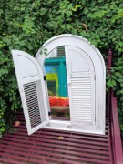 Ogrodowe Lustro z Okiennicami - 5085140 - białe