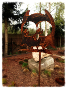 Ozdoba Rdzą Malowana - Sowa