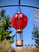 Balon Solarny czerwony - dekoracja ogrodowa