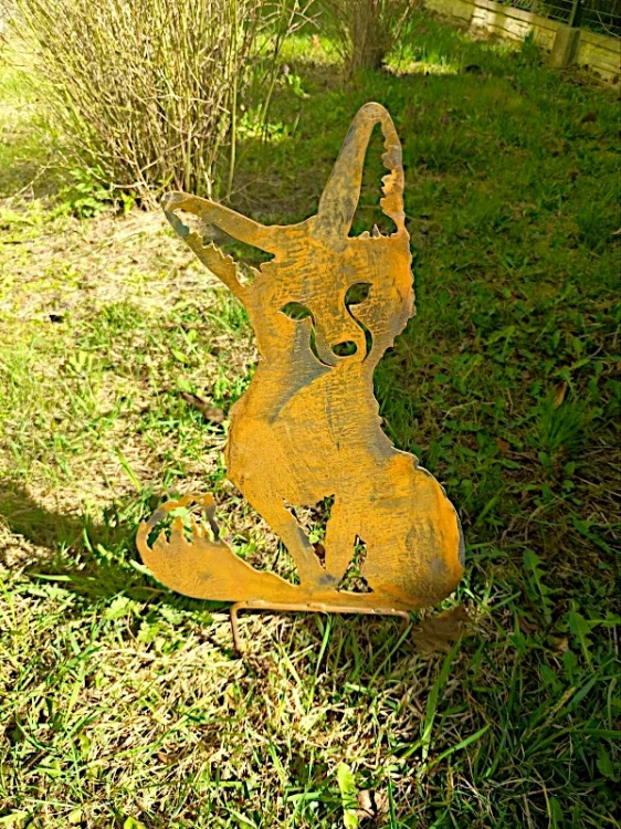 Metalowa ozdoba ogrodowa Lis