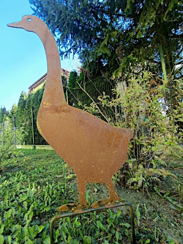 Gęś ozdoba ogrodowa z metalu