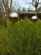 kula ozdobna nierdzewna do ogrodu na piku