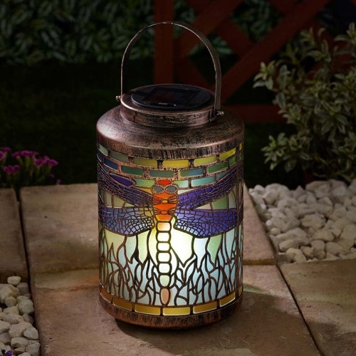 lampion solarny tiffany ważka