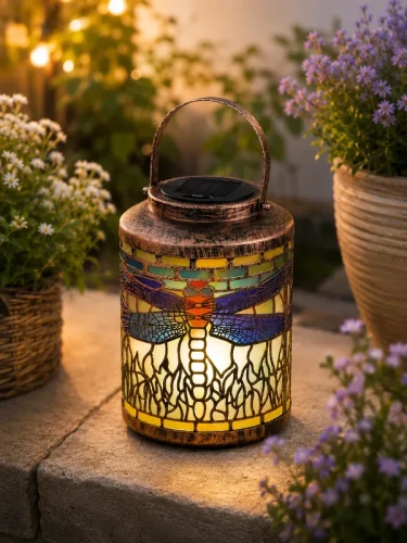 lampion solarny z ważką