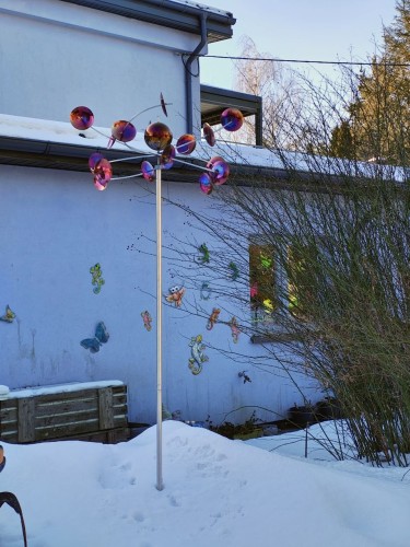 Rzeźba Wiatrowa - Orbiter - OW2826 Stal Nierdzewna, Rzeźba Kinetyczna