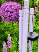 Lawendowe Dzwonki Wiatrowe Melody Nature ze szklaną przywieszką