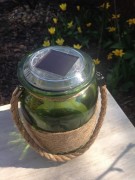 Lampa Solarna Wisząca LED - słoik zielony - L23010